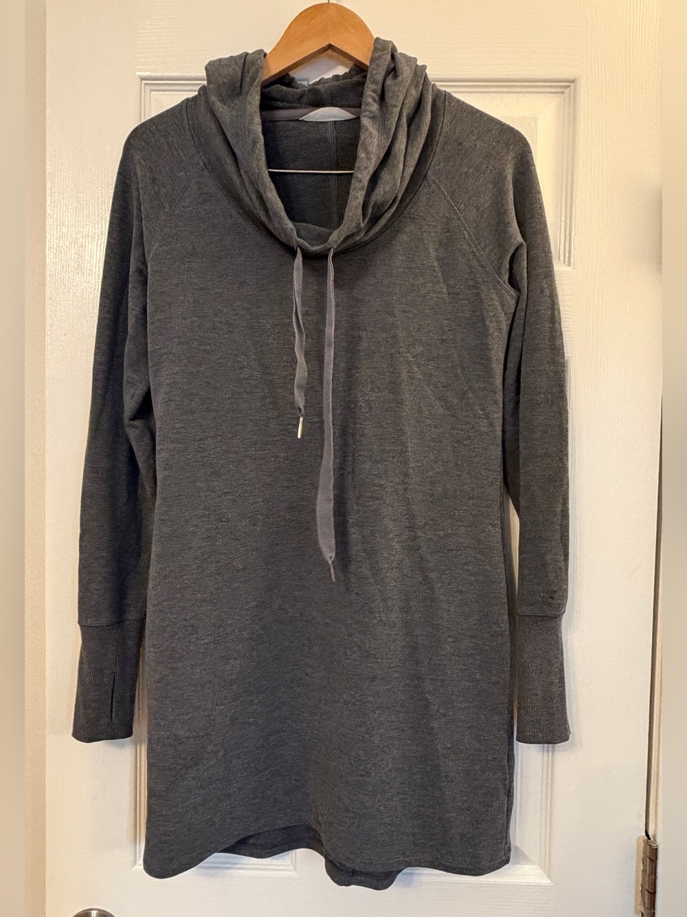 Athleta Charcoal Gray Cowl Neck Tunic Sweater